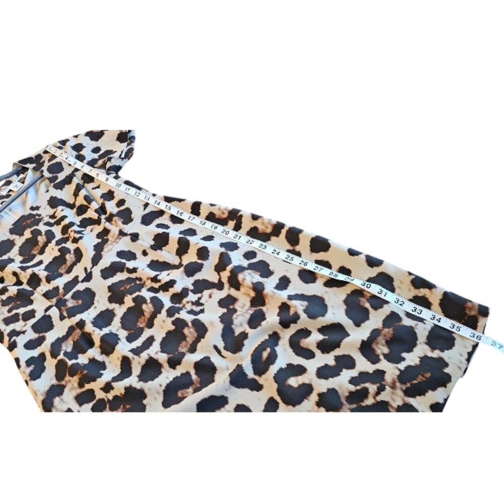 Banana Republic Dress  4P 4 Petite Animal Print Short Sleeve - Picture 8 of 8